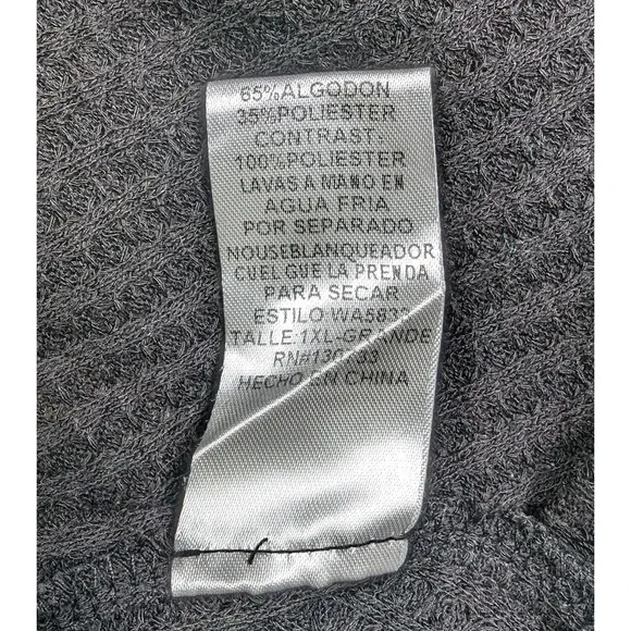 Umgee Black Shirt with Floral Ruffle Sleeves Size 1X - Picture 5 of 5